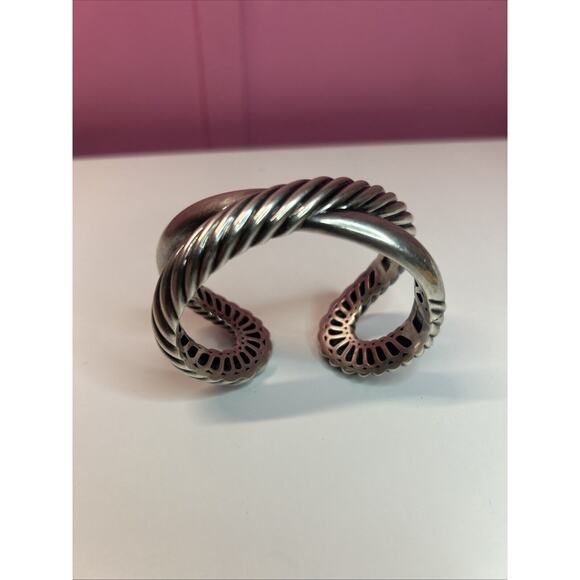 David Yurman Big Bold Cable Crossover Bracelet Sterling Silver 927 - Picture 4 of 9